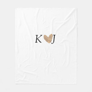 Add couple name letter wedding gold heart glitter fleece blanket