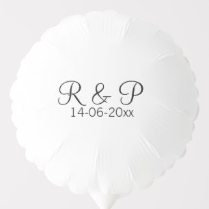 Add couple name monogram add date year wedding rom balloon