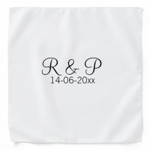 Add couple name monogram add date year wedding rom bandana