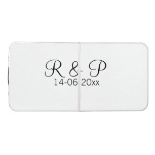 Add couple name monogram add date year wedding rom beer pong table