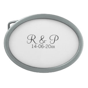 Add couple name monogram add date year wedding rom belt buckle