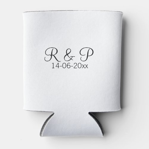 Add couple name monogram add date year wedding rom can cooler