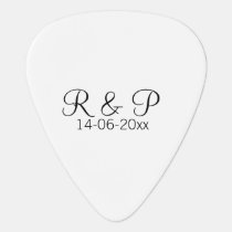 Add couple name monogram add date year wedding rom guitar pick