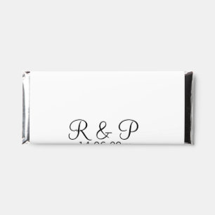 Add couple name monogram add date year wedding rom hershey bar favors