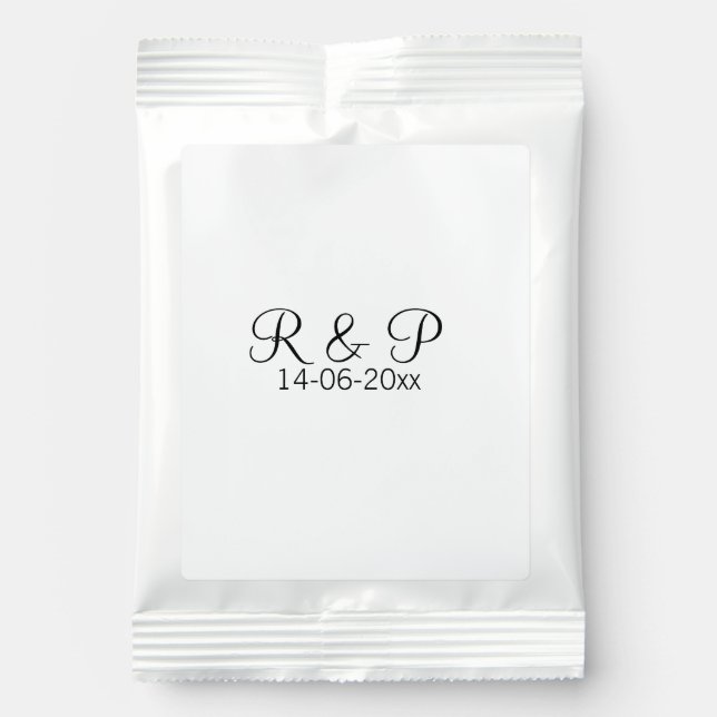 Add couple name monogram add date year wedding rom hot chocolate drink mix (Front)