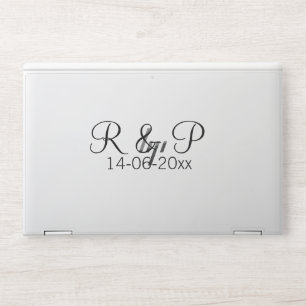 Add couple name monogram add date year wedding rom HP laptop skin