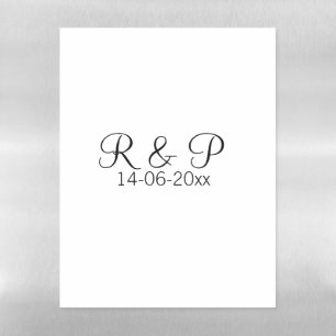 Add couple name monogram add date year wedding rom magnetic dry erase sheet