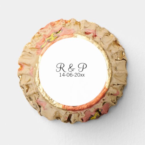Add couple name monogram add date year wedding rom reeses peanut butter cups