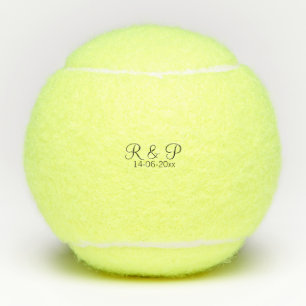 Add couple name monogram add date year wedding rom tennis balls