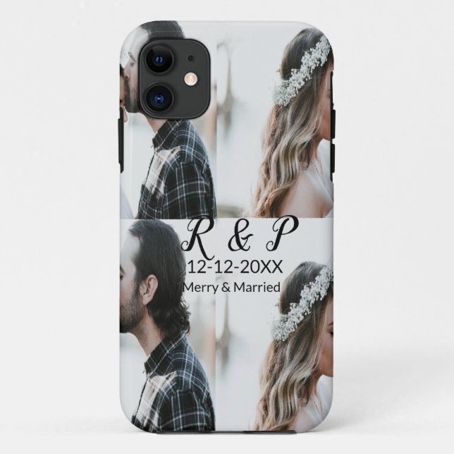 Add couple photo merry married add date year  Case-Mate iPhone case (Back)