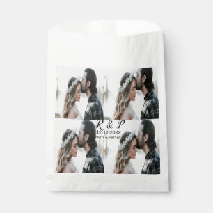 Add couple photo merry married add date year  favor bag