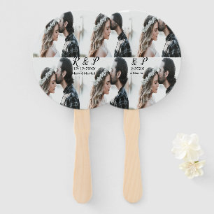 Add couple photo merry married add date year hand fan