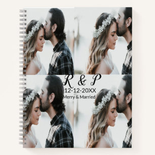 Add couple photo merry married add date year notebook