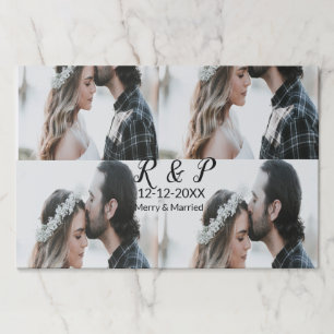 Add couple photo merry married add date year  paper pad