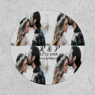 Add couple photo merry married add date year  patch