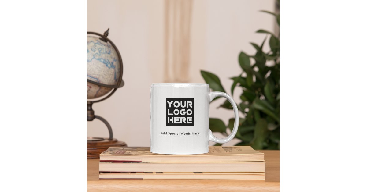 Mug. Add Add Create Upload LOGO Branding Modern Coffee Mug | Zazzle
