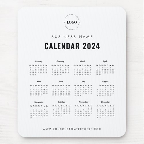 Add Custom Business Company Logo 2024 Calendar     Mouse Pad