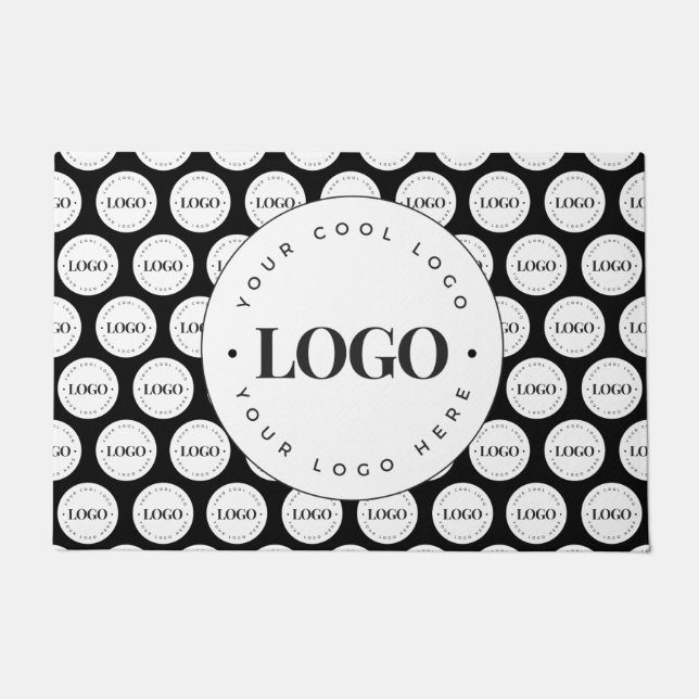 Add Custom Business Company Logo Repeating Welcome Doormat (Front)