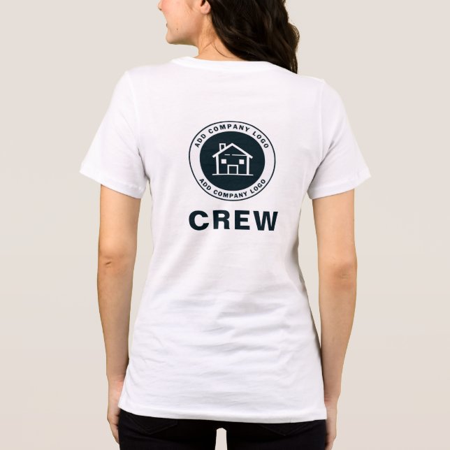 Add Custom Business Logo Company Employees Crew Tri-Blend Shirt (Back)