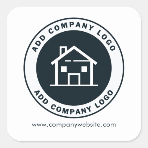 Add Custom Business Logo Company Website Address Square Sticker