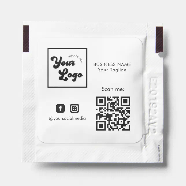 Add Custom Business Logo Qr Code & Social Promo Hand Sanitizer Packet ...