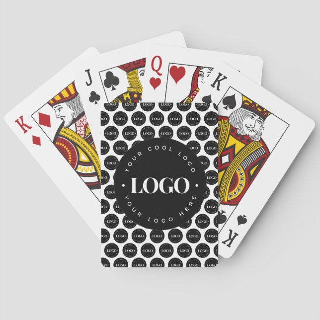 Add Custom Company Business Big Small Logo Pattern Poker Cards (Back)
