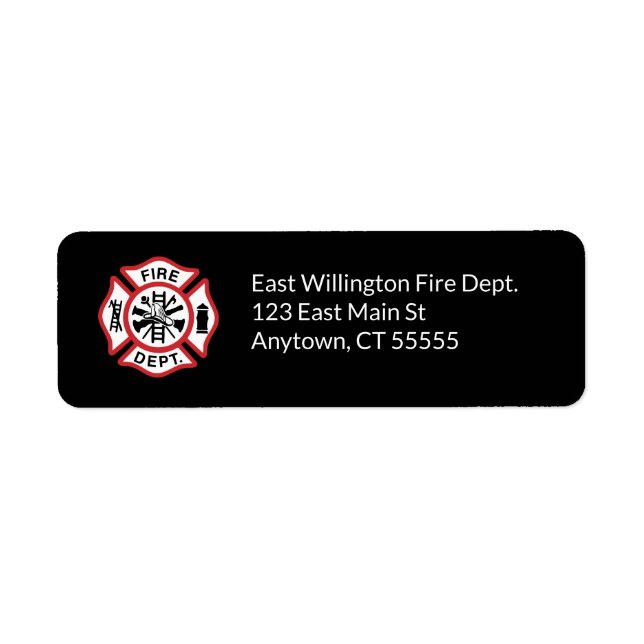Add Custom Fire Department Logo Return Address Label (Front)
