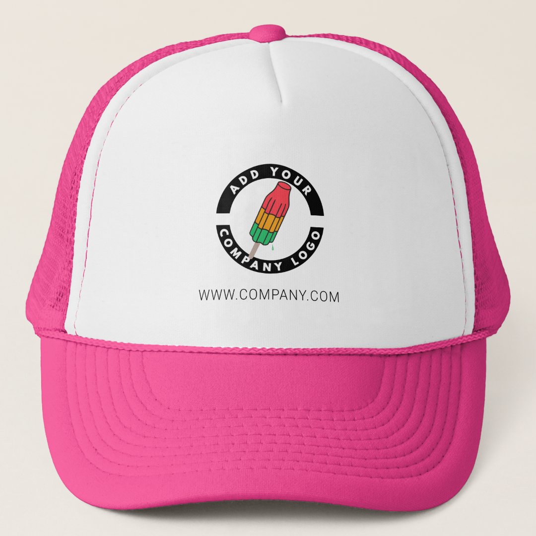 Add Custom Logo Business Brand Employee Swag Trucker Hat Zazzle