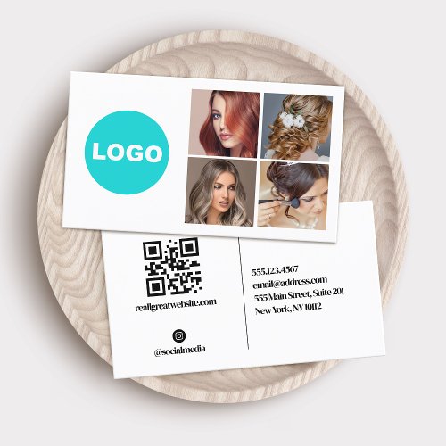 Add Custom Logo Social Media Networking Photo  Business Card