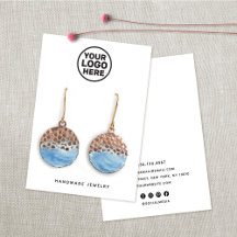 Add Custom Logo White Earring Display Holder