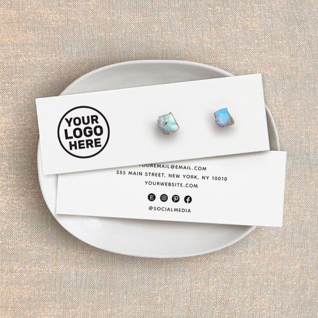 Add Custom Logo White Stud Earring Display Holder (Creator Uploaded)