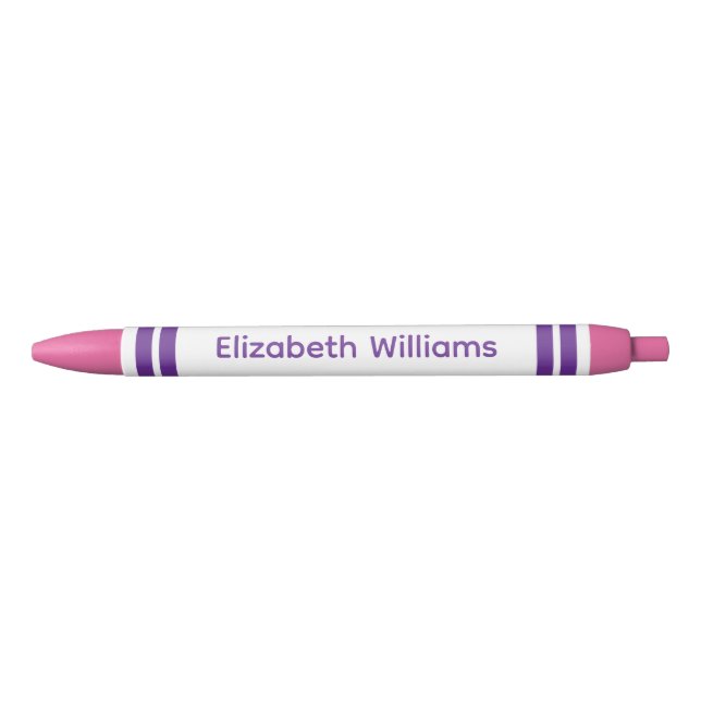 Add custom name stripes pink purple pen (Front)