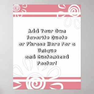 Add Custom Quote Stripes Flowers Strawberry Ice Poster