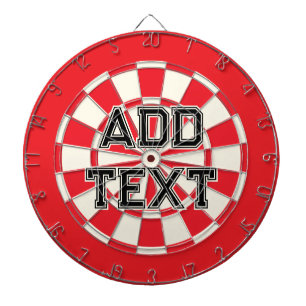 Add Custom Text Black Red White Retro Dart Board