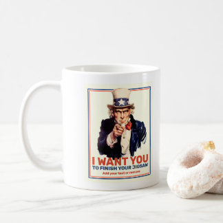 Add custom text, Uncle Sam "I Want You" poster, Coffee Mug