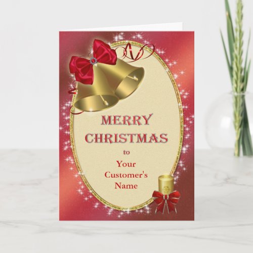 Add customers name to Corporate Christmas Holiday Card