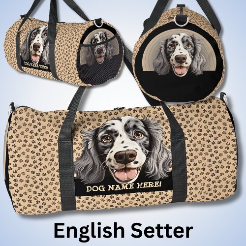 Add Dog Name or Your Name English Setter Duffle Bag