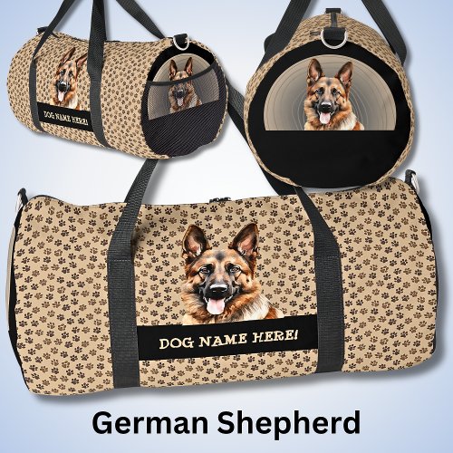 Add Dog Name or Your Name German Shepherd Duffle Bag