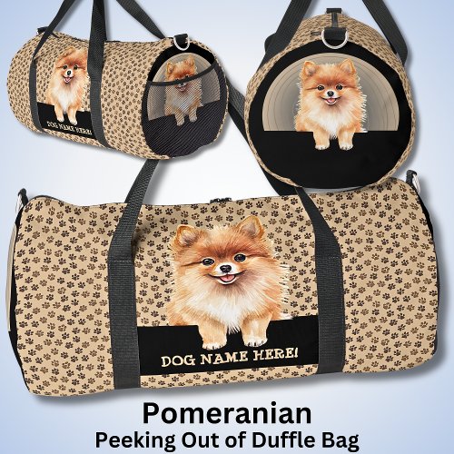 Add Dog Name or Your Name Pomeranian Duffle Bag