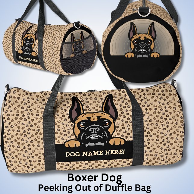 Add Dog Name Your Name, Boxer Dog Duffle Bag (Creator Uploaded)