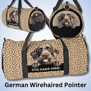 Add Dog Name, Your Name, German Wirehaired Pointer Duffle Bag