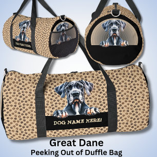 Add Dog Name Your Name, Great Dane Duffle Bag