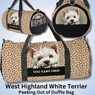 Add Dog Name Your Name West Highland White Terrier Duffle Bag