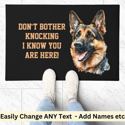 Add Dog Photo Edit Text Dont Knock Know You Here Doormat
