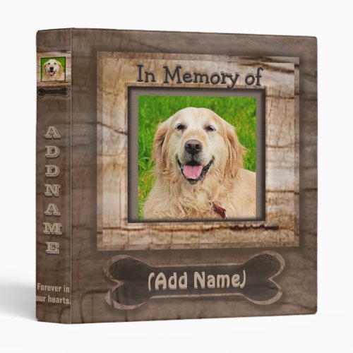 Add Dog Photo Memorial Vinyl Binder