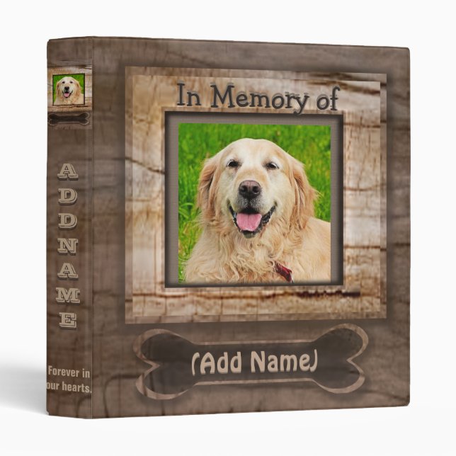 Add Dog Photo Memorial Vinyl Binder (Front/Spine)