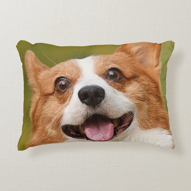 Add Dog Photo Personalized Customized Accent Pillow (Front)