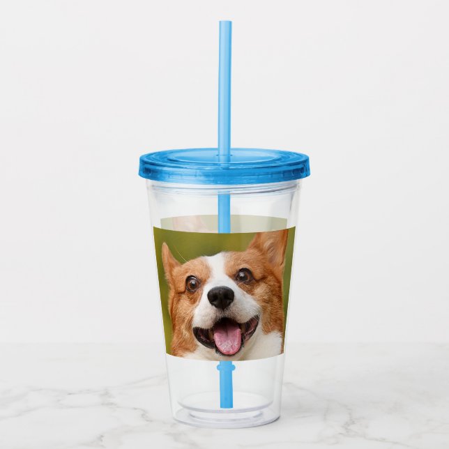 Add Dog Photo Personalized Customized Acrylic Tumbler (Front)
