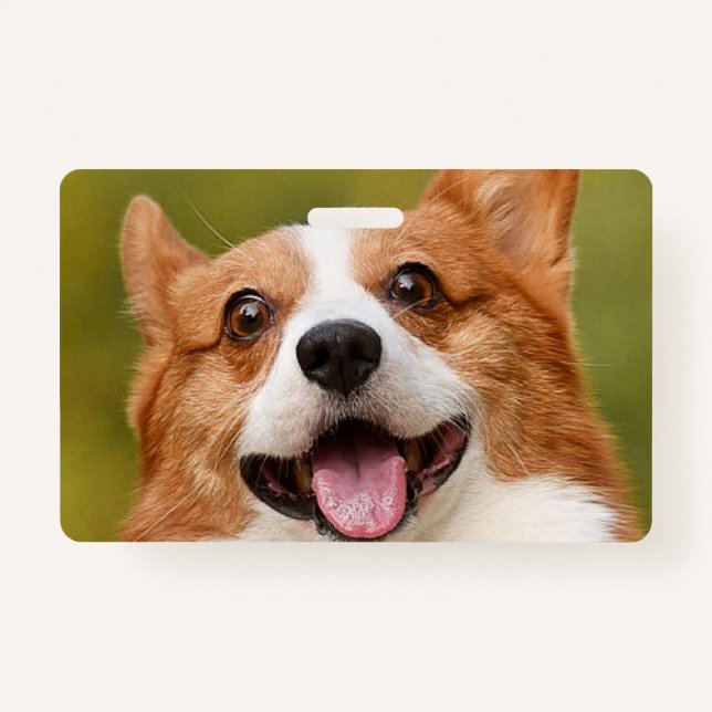 Add Dog Photo Personalized Customized Badge (Front)