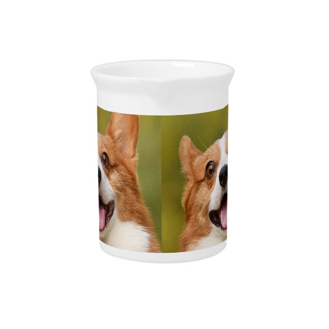 Add Dog Photo Personalized Customized Beverage Pitcher (Front)